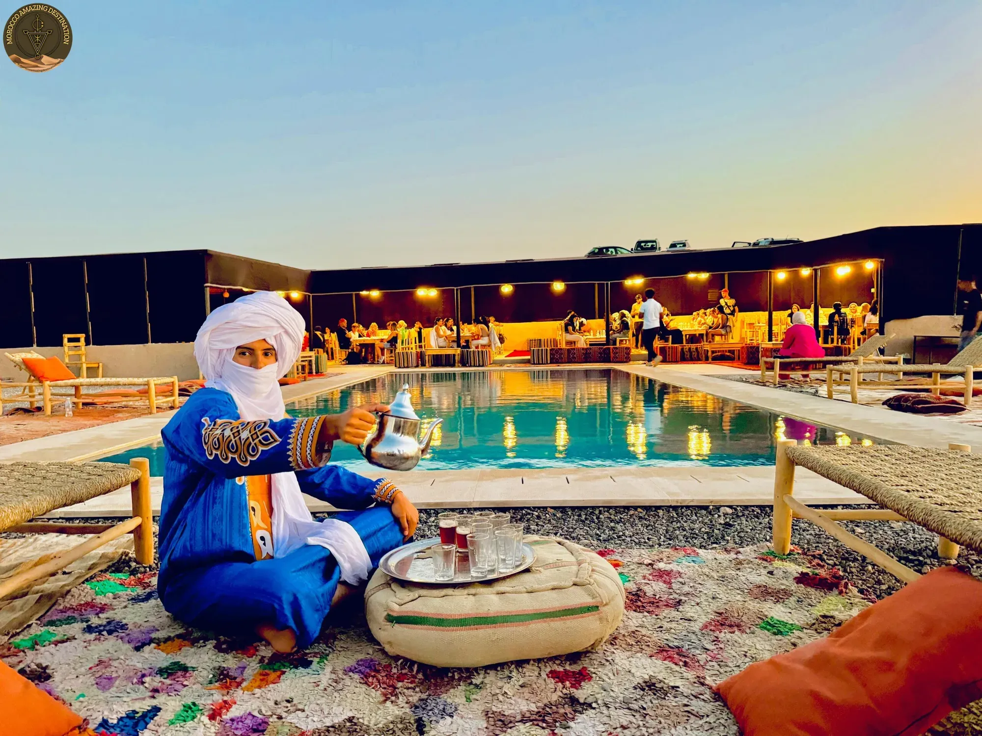 Camel ride and dinner at sunset in the Agafay Desert