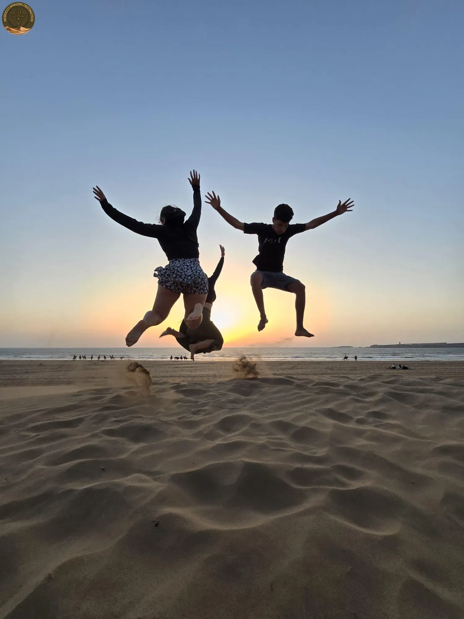 Atlantic beach and ramparts of Essaouira in Morocco