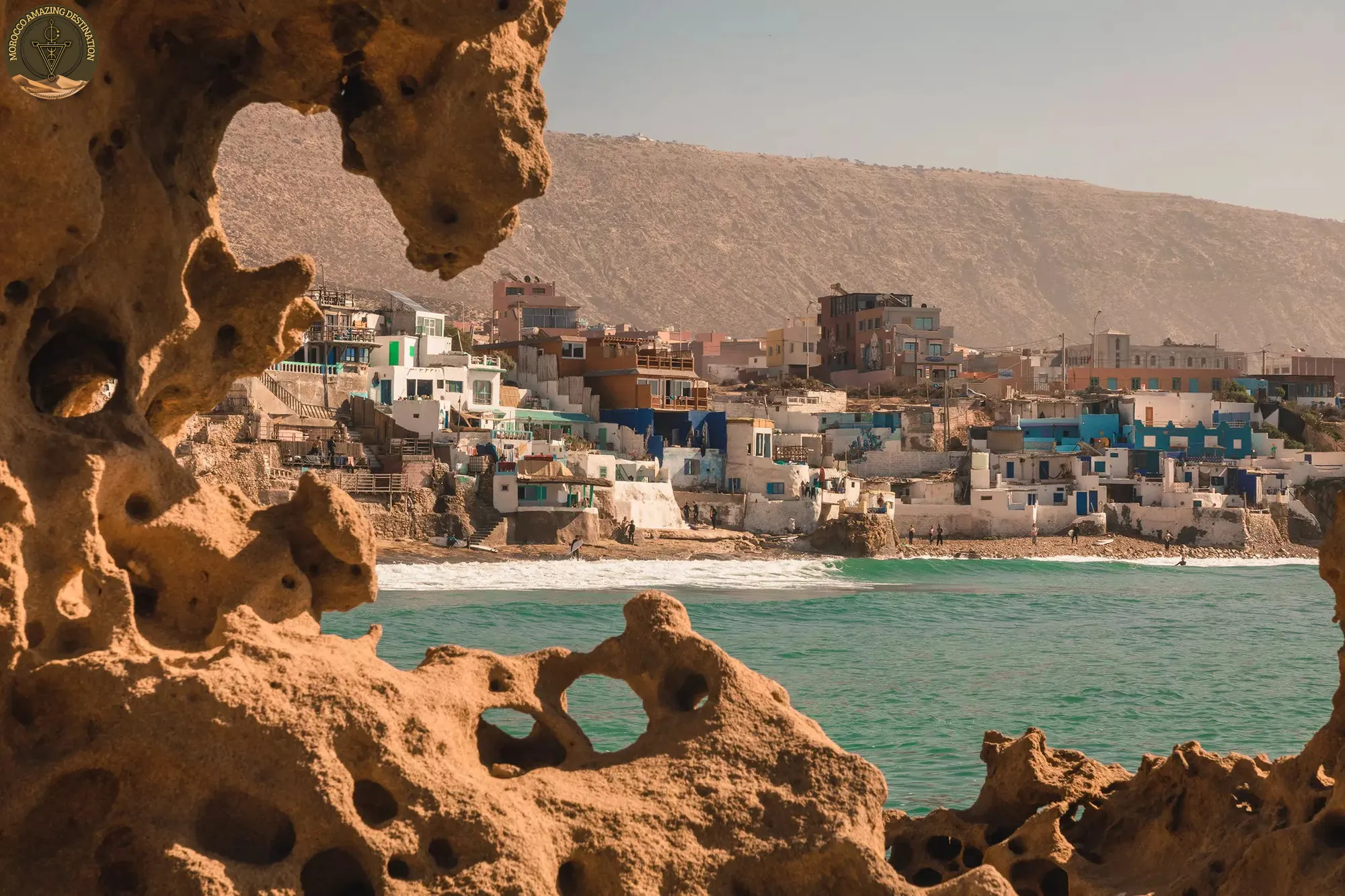 Imsouane surf village and long sandy bay near Essaouira