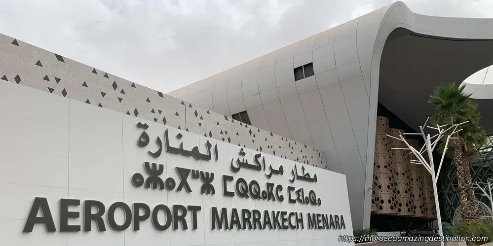 Marrakech airport departures board