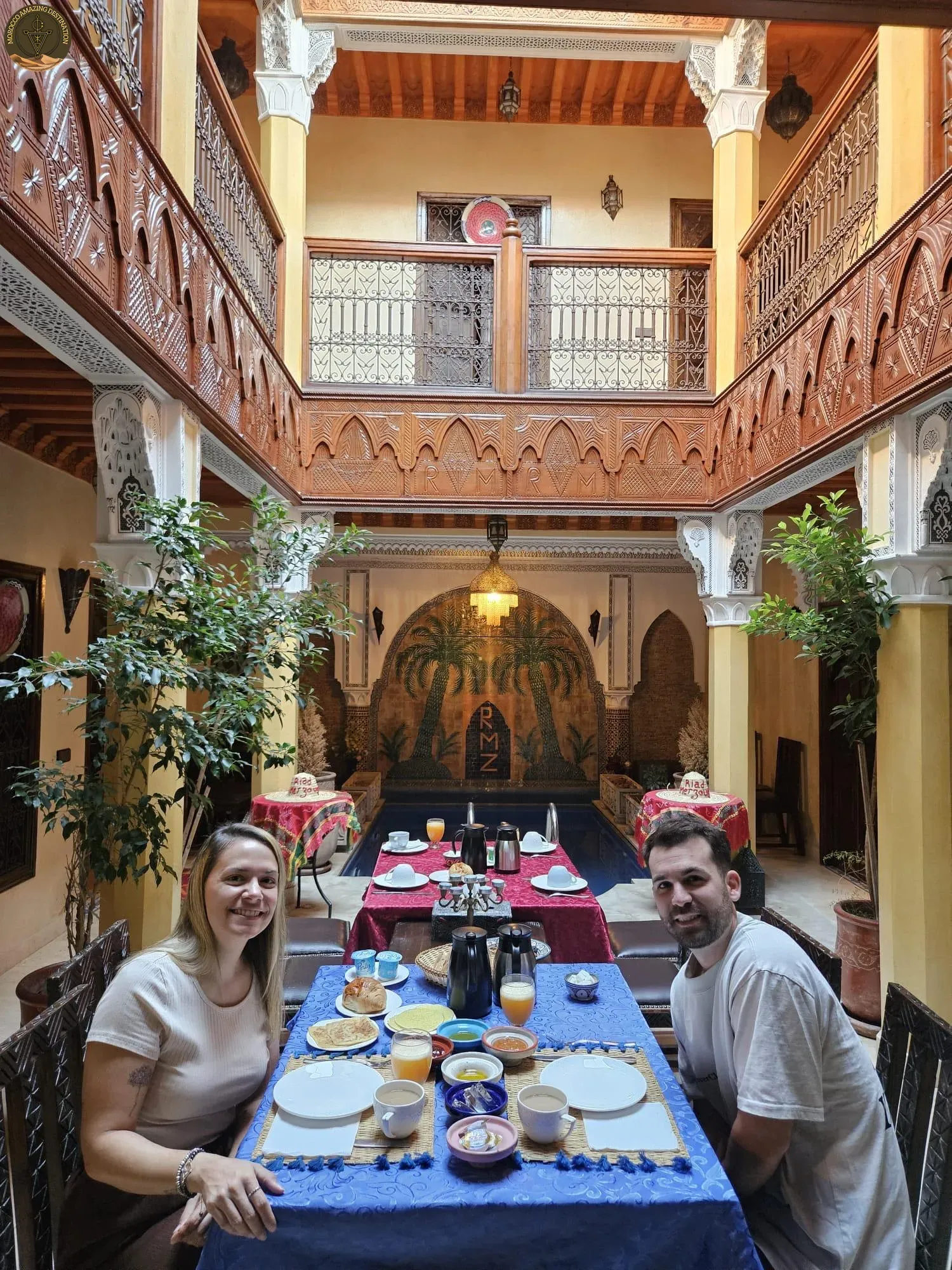 Traditional Marrakech riad courtyard