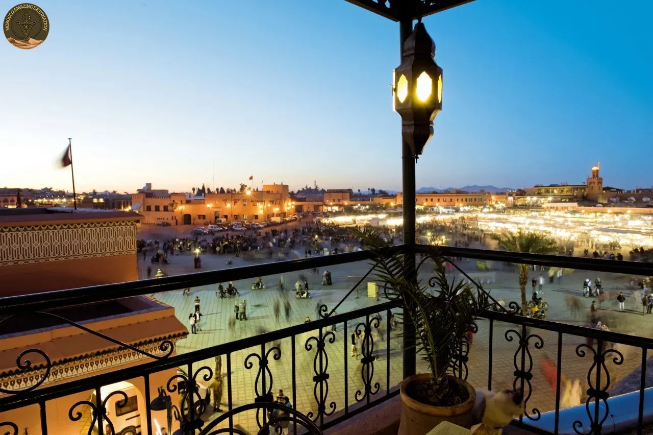 Rooftop terrace overlooking the Marrakech medina