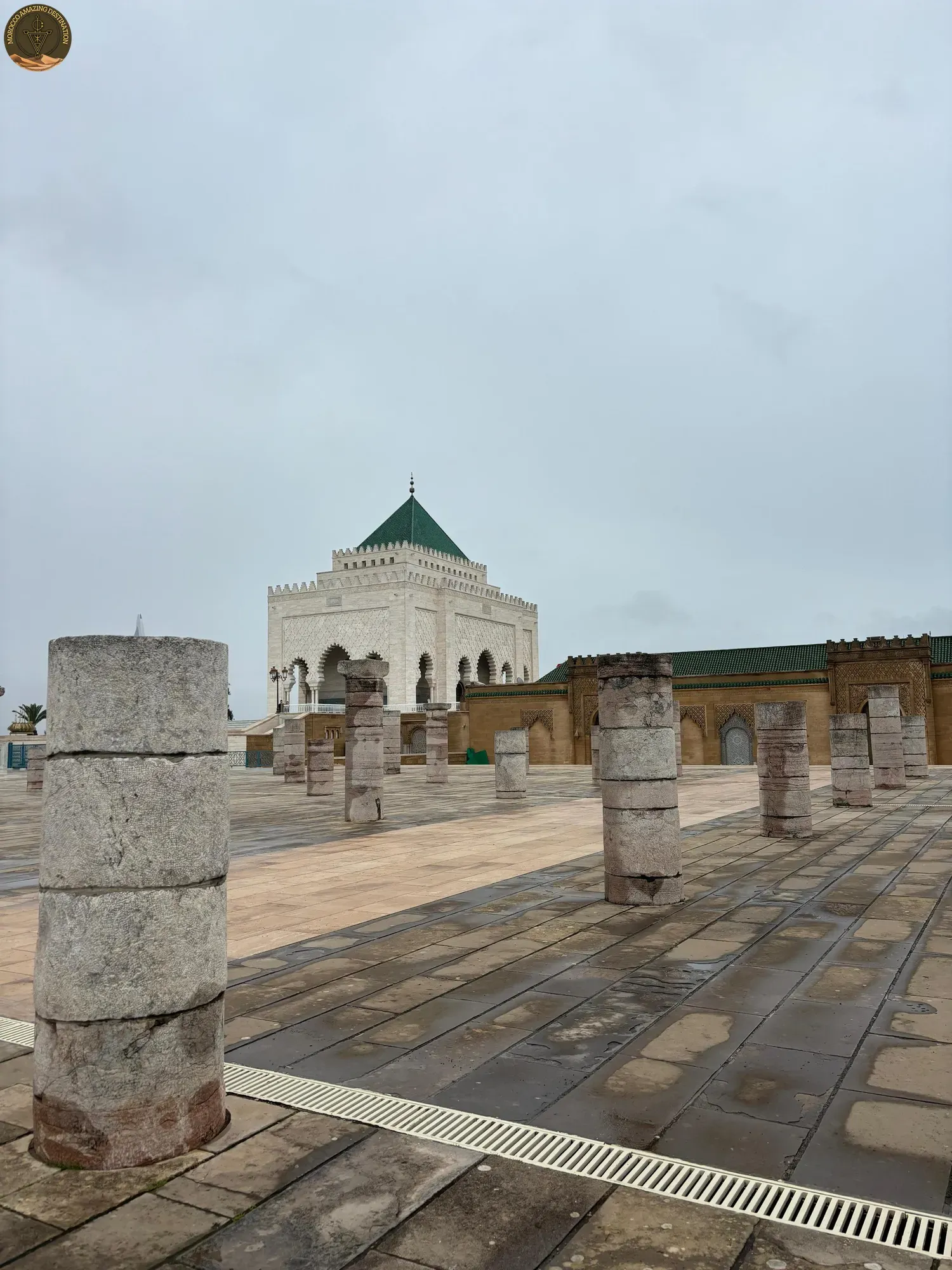 Hassan Tower and Mausoleum at sunset in Rabat