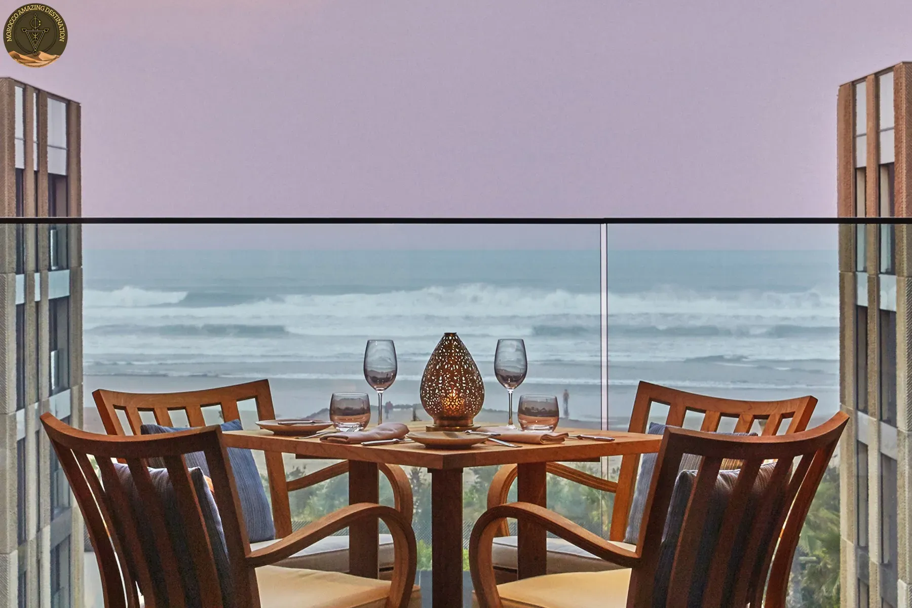Evening terrace in Casablanca for solo travelers